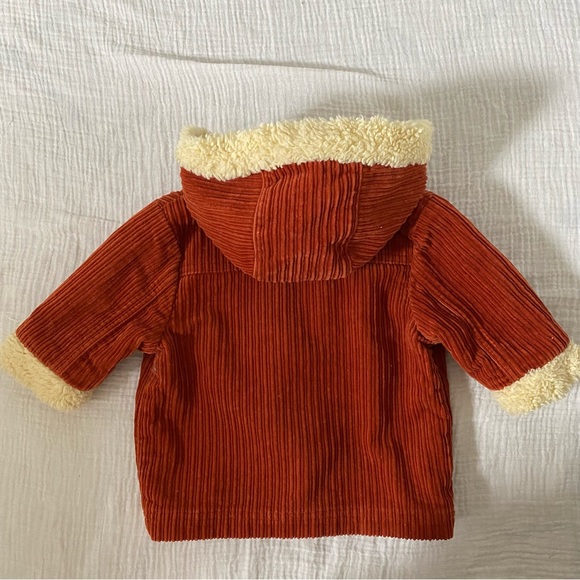 Vintage Orange Sherpa Corduroy Baby Coat (6-12m) - Picture 2 of 4